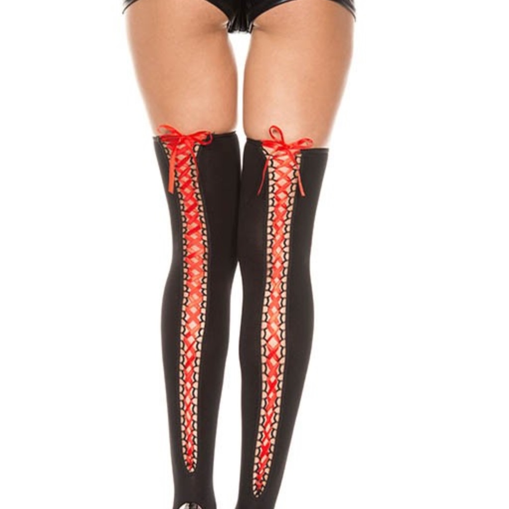 LACE UP SEAM THIGH HI